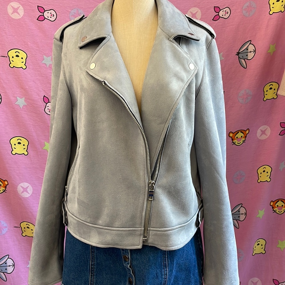 Loft gray faux suede jacket
